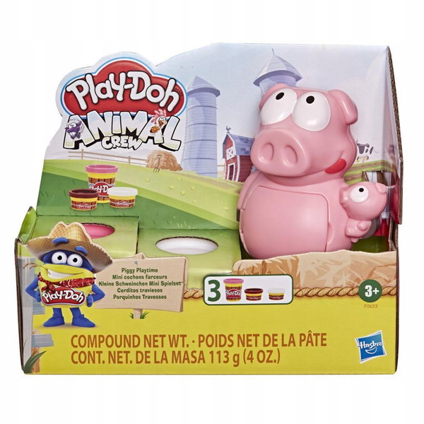 CIASTOLINA PLAY DOH ANIMAL CREW PIGGY ŚWINKA F0653 ZESTAW 3 TUBY DLA DZIECI