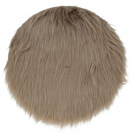 DYWANIK SZTUCZNE FUTRO DEKORACYJNY RUSTYKALNY okrągły 35 cm BRĄZOWY