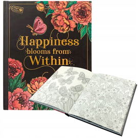 Ekskluzywna kolorowanka antystresowa twarda oprawa 80 wzorów 40 kart HAPPIN