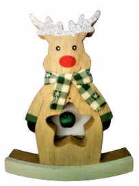 Figurka bożonarodzeniowa Renifer z dzwonkiem 17 cm