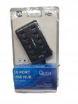 HUB QUER fast USB 2.0 480 Mbps 10 portowy czarny Plug&Play KOM0737