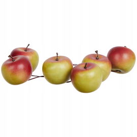 Jabłka Czerwono - Zielone ozdobne piankowe jesień 6 sztuk dekoracyjne 147