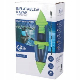 KAJAK NADMUCHIWANY Q4Life DWUOSOBOWY 325 CM + POMPKA NA WYPRAWY WYTRZYMAŁY