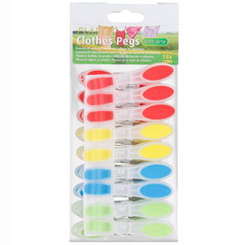 KLAMERKI SPINACZE DO BIELIZNY UBRAŃ PRANIA WYTRZYMAŁE różne kolory 18 szt