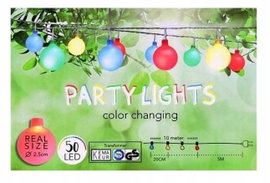 Kolorowa Girlanda PARTY LIGHTS 50 LED 2,5 cm matowe kulki długość 1500 cm