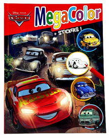 KOLOROWANKA DISNEY PIXAR CARS Z NAKLEJKAMI MEGA COLOR RUSTEZE ZYGZAK ZŁOMEK