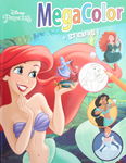 KOLOROWANKA DISNEY PRINCESS MEGA COLOR Z NAKLEJKAMI MERIDA ARIEL KOPCIUSZEK