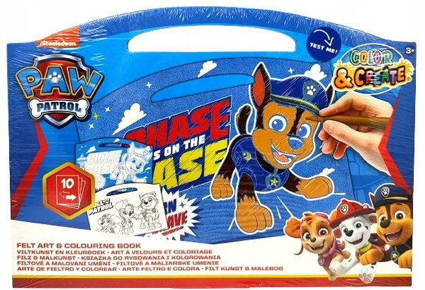 Kolorowanka Malowanka Filcowa PSI PATROL PAW PATROL CHASE 10 sztuk arkuszy