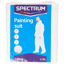 Kombinezon Malarski na zamek z kapturem rozmiar L/XL elastyczny BIAŁY 2szt