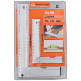 Kątowniki Aluminiowe z poziomicą WERCKMANN - zestaw 15 i 25 cm 2 SZTUKI SET
