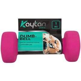 DUMBBELL Odważnik Ciężarek Hantla Hantel do ćwiczeń w domu 1 kg RÓŻOWY