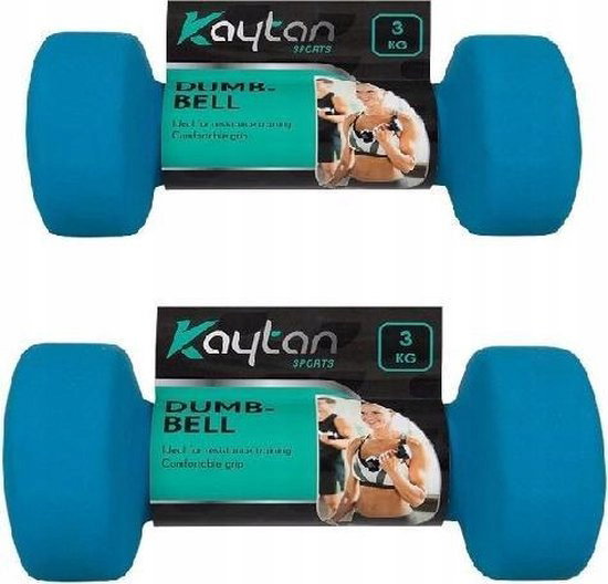 Hantle neoprenowe Dumbbell Kaytan zestaw 2 x 3 KG ciężarki Niebieskie