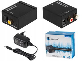 Konwerter audio Cabletech ZLA0857 audio 2xRCA jack 3,5 mm analogowo cyfrowy