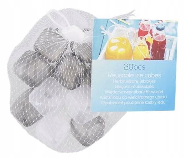 Kostki lodu do drinków CUBE ICE WIELOKROTNEGO UŻYTKU x20 czarno-białe