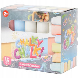 Kreda chodnikowa 15 sztuk różnych kolorów Bezpieczne i Nietoksyczne grube