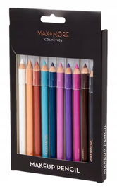 KREDKA DO OCZU I UST KOLOR PASTELOWY TRWAŁE firma MAX&MORE VEGAN 10 sztuk