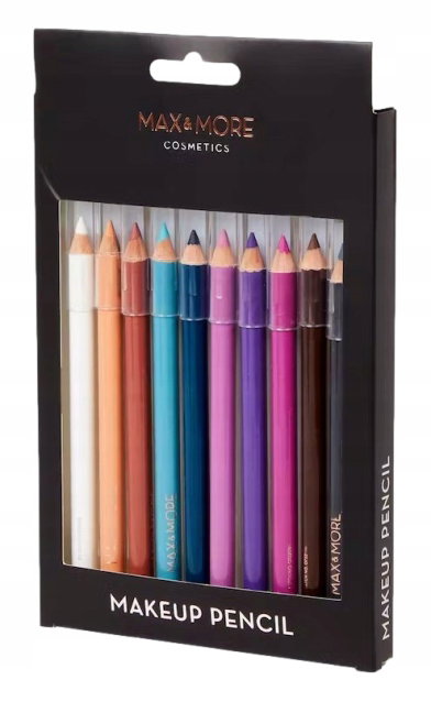 KREDKA DO OCZU I UST KOLOR PASTELOWY TRWAŁE firma MAX&MORE VEGAN 10 sztuk