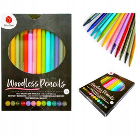 Kredki Bezdrzewne Akwarelowe Wodne WOODLESS PENCILS DecoTime 032-045 12szt.