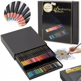 Kredki kolorowe ołówkowe 46 szt.box firma Craft Sensations nr. kolory 37-82
