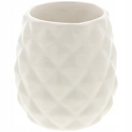 KUBEK POJEMNIK NA SZCZOTECZKĘ CERAMICZNY ŁAZIENKOWY BIAŁY WZÓR 006