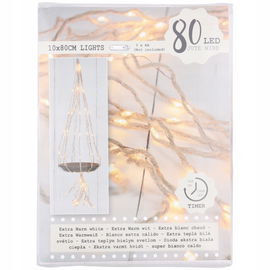 LAMPKI LED KASKADA 10 X 80 CM ZE SZNURKÓW JUTOWYCH NATURALNA DEKORACJA