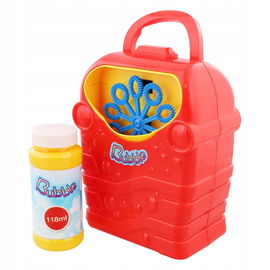 Maszyna do robienia baniek mydlanych z płynem 118 ml na baterie CZERWONA