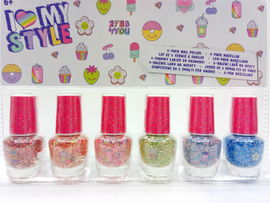 LAKIERY DLA DZIECI DO PAZNOKCI I LOVE MY STYLE 6 kolorów z brokatem 03