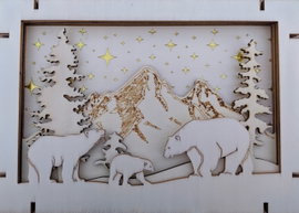 OBRAZEK PRZESTRZENNY 3D niedźwiedź polarny góry