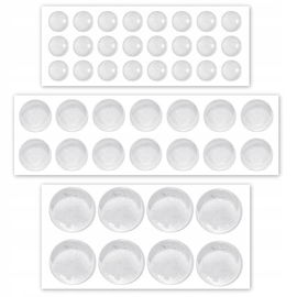 ODBOJNIKI GUMOWE SILIKONOWE SAMOPRZYLEPNE TRANSPARENTNE ZESTAW DUŻE 46 szt