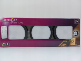 LAMPY LAMPKI BEZPRZEWODOWE ZESTAW Z PILOTEM KOLOROWE BATIMORE CZARNE 3 SZT
