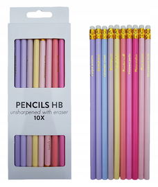 Ołowki z gumka HB Pencils Kolorowe do malowania rysowania szkicowania 10szt