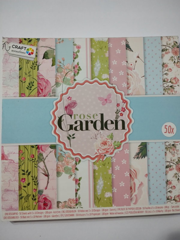 Papier do rękodzieła Craft 50 arkuszy Rose Garden