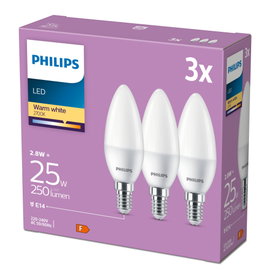 Philips Żarówka LED x3 sztuki 2,8W=25W E14 F 250lm