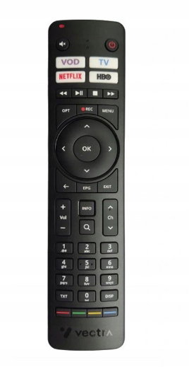 PILOT VECTRA DO DEKODERÓW SMART 4K ANDROID NOWY Guziki: VOD TV NETFLIX HBO