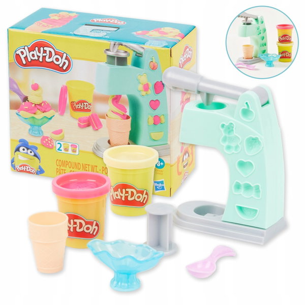 PLAY-DOH CIASTOLINA Z MASZYNĄ DO LODÓW DLA DZIECI ZESTAW E9368 LODZIARNIA