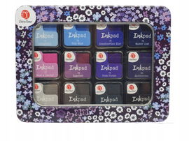 Poduszka tuszująca nasączona DecoTime 12 tuszów wodnych mix kolorów 73-84