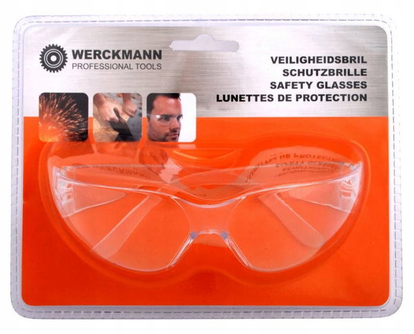 Profesjonalne okulary ochronne przeciwodpryskowe BHP WERCKMANN 1szt.