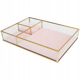 Pudełko na biżuterię glamour dekoracja sypialnia salon Jewellery BOX różowy