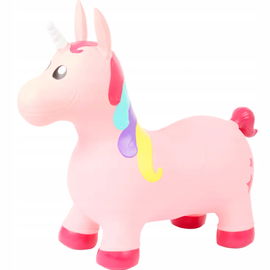 SKOCZEK GUMOWY SKACZĄCE ZWIERZĘ JEDNOROŻEC RÓŻOWY DLA DZIECI 59x23x52 cm