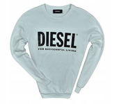 DIESEL Biała Logowana Bluza z Napisem Premium / L