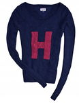 TOMMY HILFIGER Damski Sweter Alpaka Granatowy / M