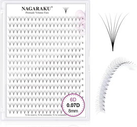 NAGARAKU Przedłużanie Rzęs 6D 0.07 D Curl 8mm