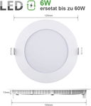 Reflektory LED do zabudowy 230 V, możliwość ściemniania, 5 x 6 W