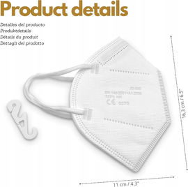 20 szt. maski FFP3 z 7 warstwami, certyfikat CE, wysoka filtracja > 99%