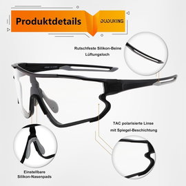 DUDUKING Okulary przeciwsłoneczne samonapięciowe polaryzacyjne rowerowe