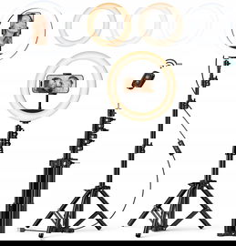 Statyw z Lampą Pierścieniową śr. 25 cm ATUMTEK ATRL139 Regulowany do 140 cm