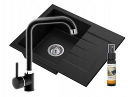 ZLEW GRANITOWY SYFON PRZYŚCIENNY PREVEX BATERIA