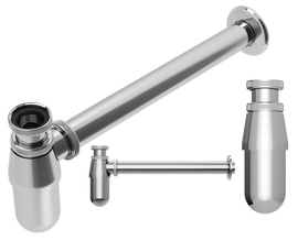 SYFON DO UMYWALKI MOSIĘŻNY CHROMOWANY ŁAZIENKOWY OKRĄGŁY UNIWERSALNY