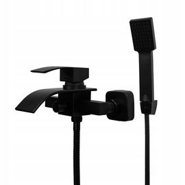 BATERIA WANNOWA WODOSPAD WYLEWKA KASKADA CZARNA KRAN DO ŁAZIENKI ELVA