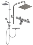 ZESTAW WANNOWO-PRYSZNICOWY DESZCZOWNICA KRAN TERMOSTATYCZNY ŁAZIENKA LATON